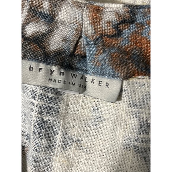 Bryn Walker Ansel Tunic Top Burdock Blue Floral Linen Blend Small - Picture 4 of 13